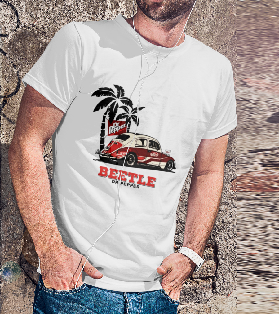 Beetle Dr Pepper Volkswagen Car With Palm Tree T-Shirt