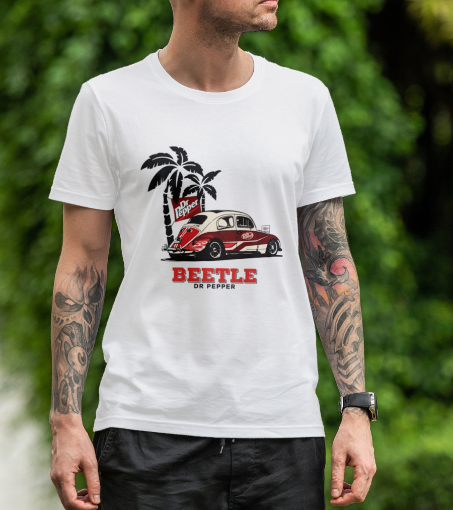 Beetle Dr Pepper Volkswagen Car With Palm Tree T-Shirt