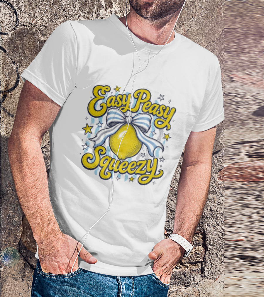 Easy Peasy Squeezy Lemon Bow Stars T-Shirt