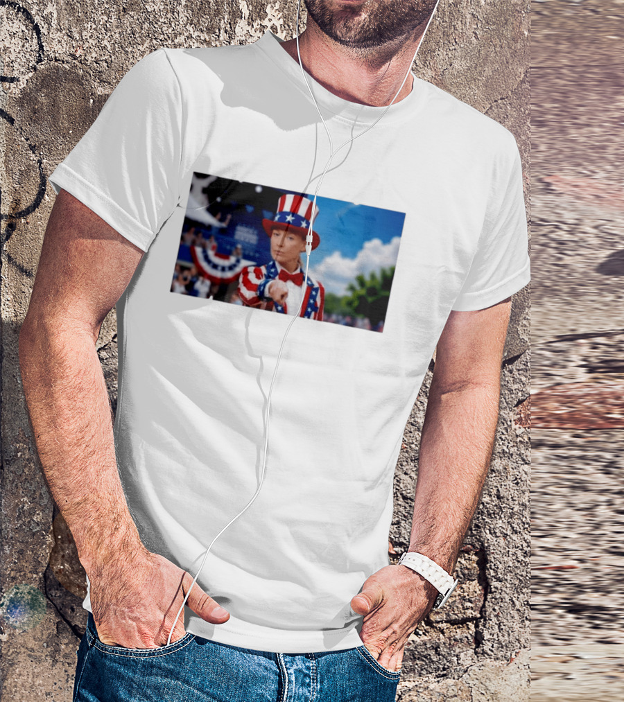 Sophia Cunningham Uncle Sam Patriotic Costume Red White Blue Stars And Stripes T-Shirt