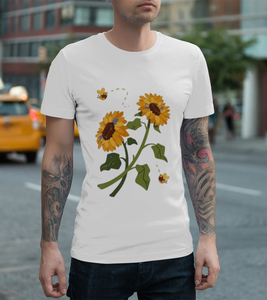 Sunflower Good Times With Sunflowers Bees And Scar Suowers T-Shirt