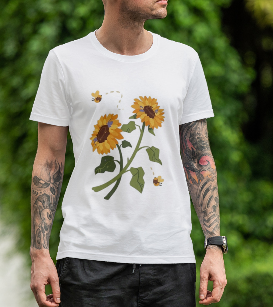 Sunflower Good Times With Sunflowers Bees And Scar Suowers T-Shirt