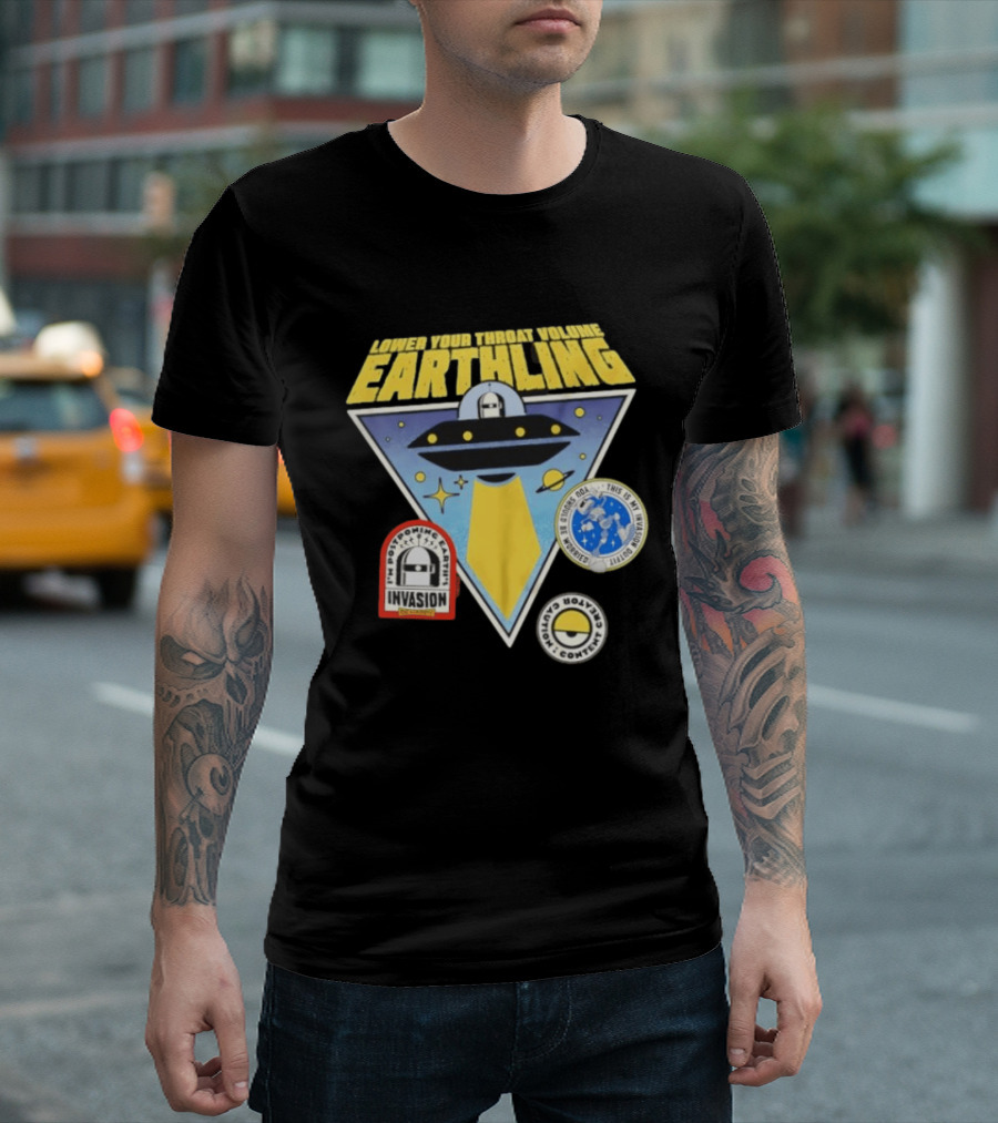 Lower Your Throat Volume Earthling Invasion Postponed Futurama Bender Planet Express Delivery T-Shirt