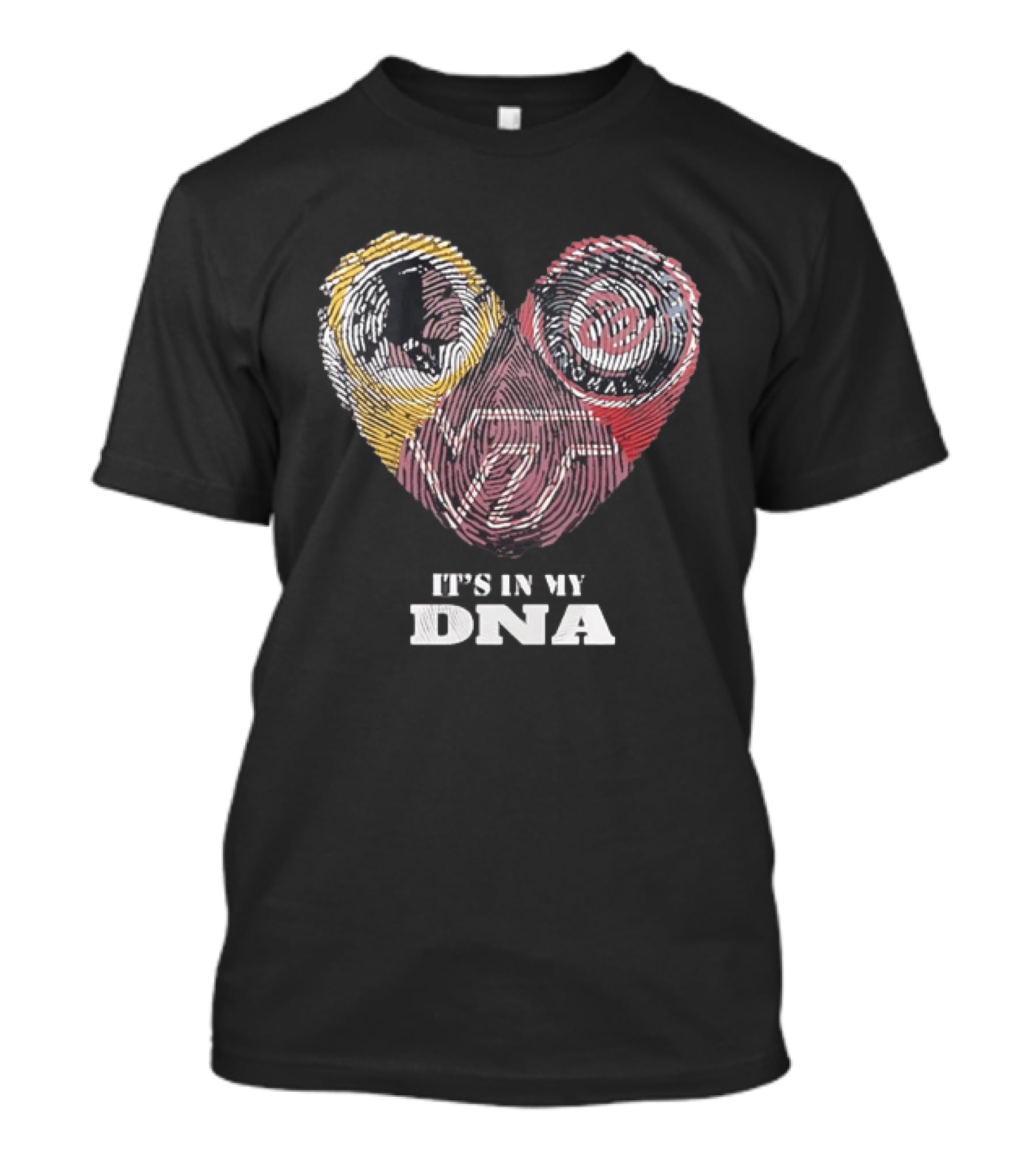 It's In My DNA Virginia Tech Hokies VT Heart Fingerprint T-Shirt