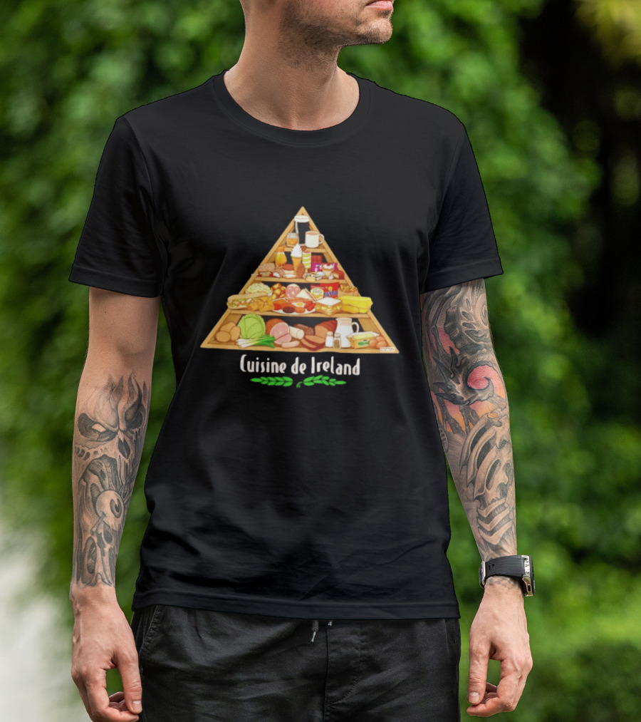 Cuisine De Ireland Humorous Cartoon Food Pyramid T-Shirt