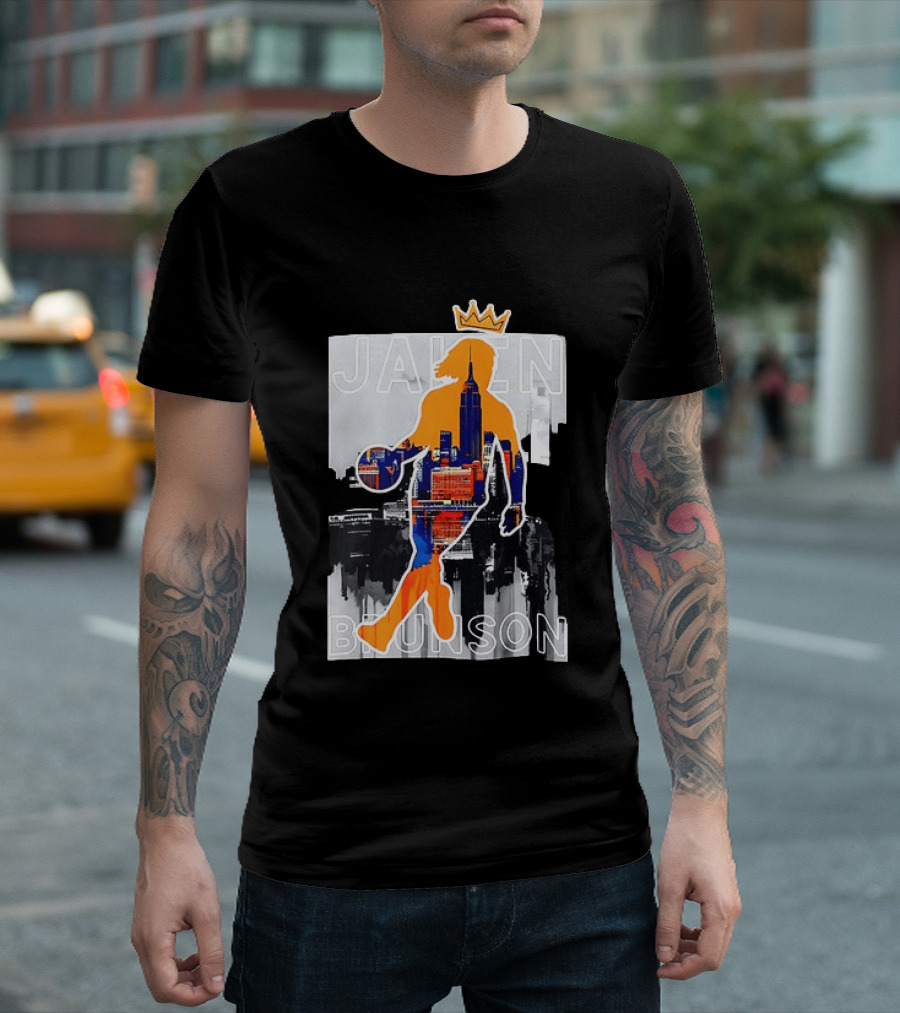 King Of New York Jalen Brunson New York Knicks NBA 2026 Skyline T-Shirt