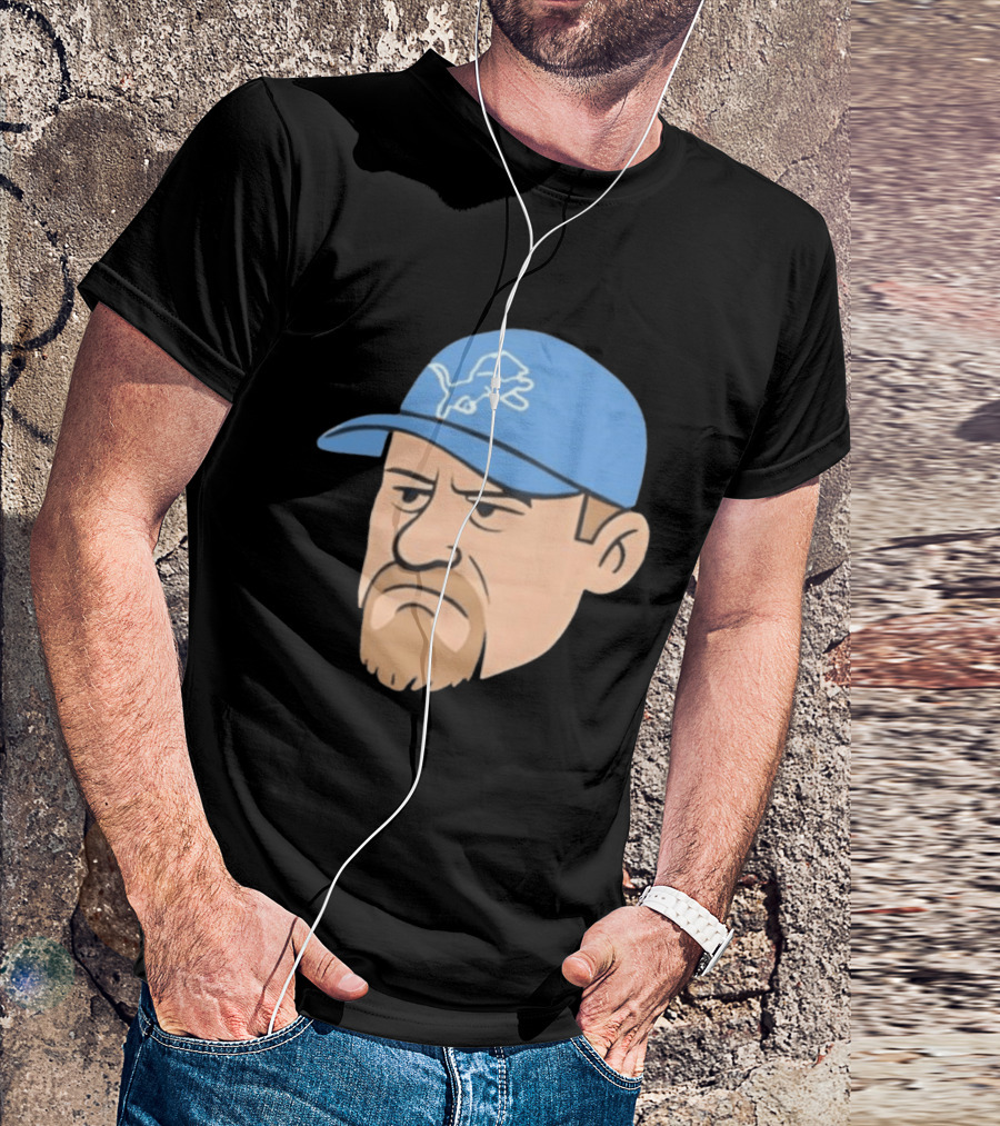 Detroit Lions Grumpy Man With Hat Football Team Fan T-Shirt