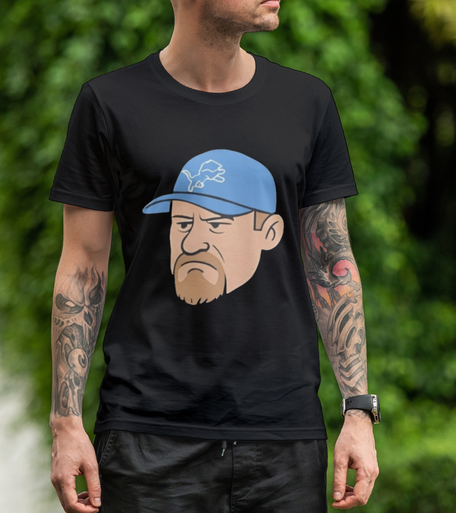 Detroit Lions Grumpy Man With Hat Football Team Fan T-Shirt