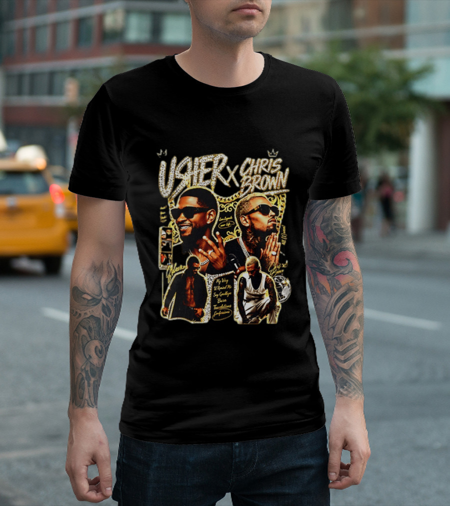 Usher Chris Brown My Way Without Me Say Goodbye Tour Los Angeles Buju Banton Team Custom T-Shirt