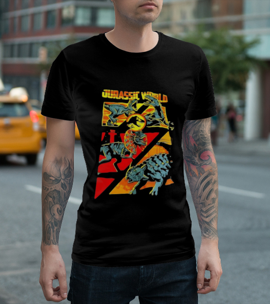 Velociraptor Dilophosaurus Ankylosaurus Jurassic World Dinosaurs T-Shirt