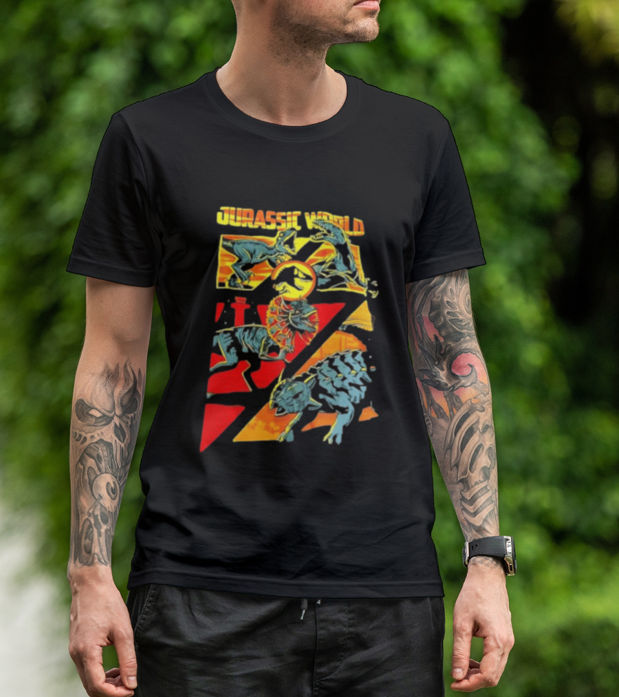 Velociraptor Dilophosaurus Ankylosaurus Jurassic World Dinosaurs T-Shirt
