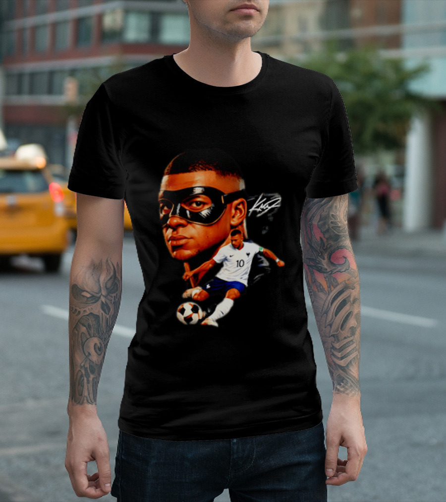 France Kylian Mbappe 10 Soccer Star Masked Player T-Shirt