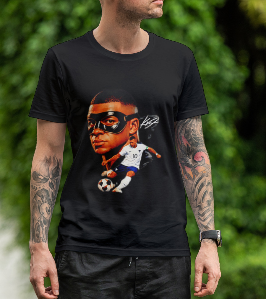 France Kylian Mbappe 10 Soccer Star Masked Player T-Shirt