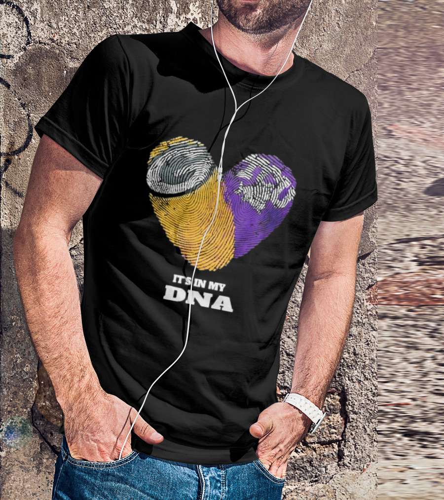 Green Bay Packers TCU Horned Frogs It's In My DNA Heart Fingerprints Fan Love T-Shirt