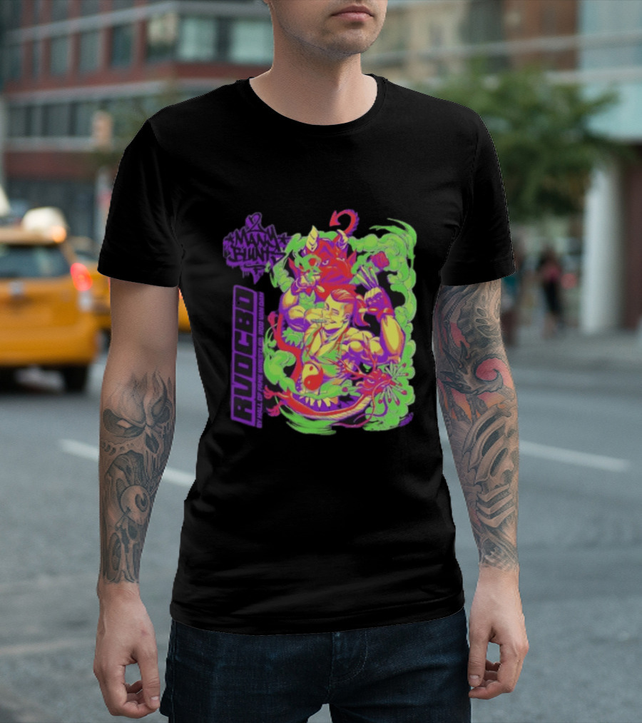 Rob Van Dam 2 Many Blunts RVD CBD Hall Of Fame Wrestler Psychedelic Smoke Dragons T-Shirt