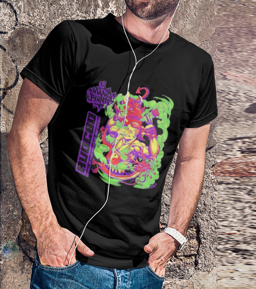 Rob Van Dam 2 Many Blunts RVD CBD Hall Of Fame Wrestler Psychedelic Smoke Dragons T-Shirt