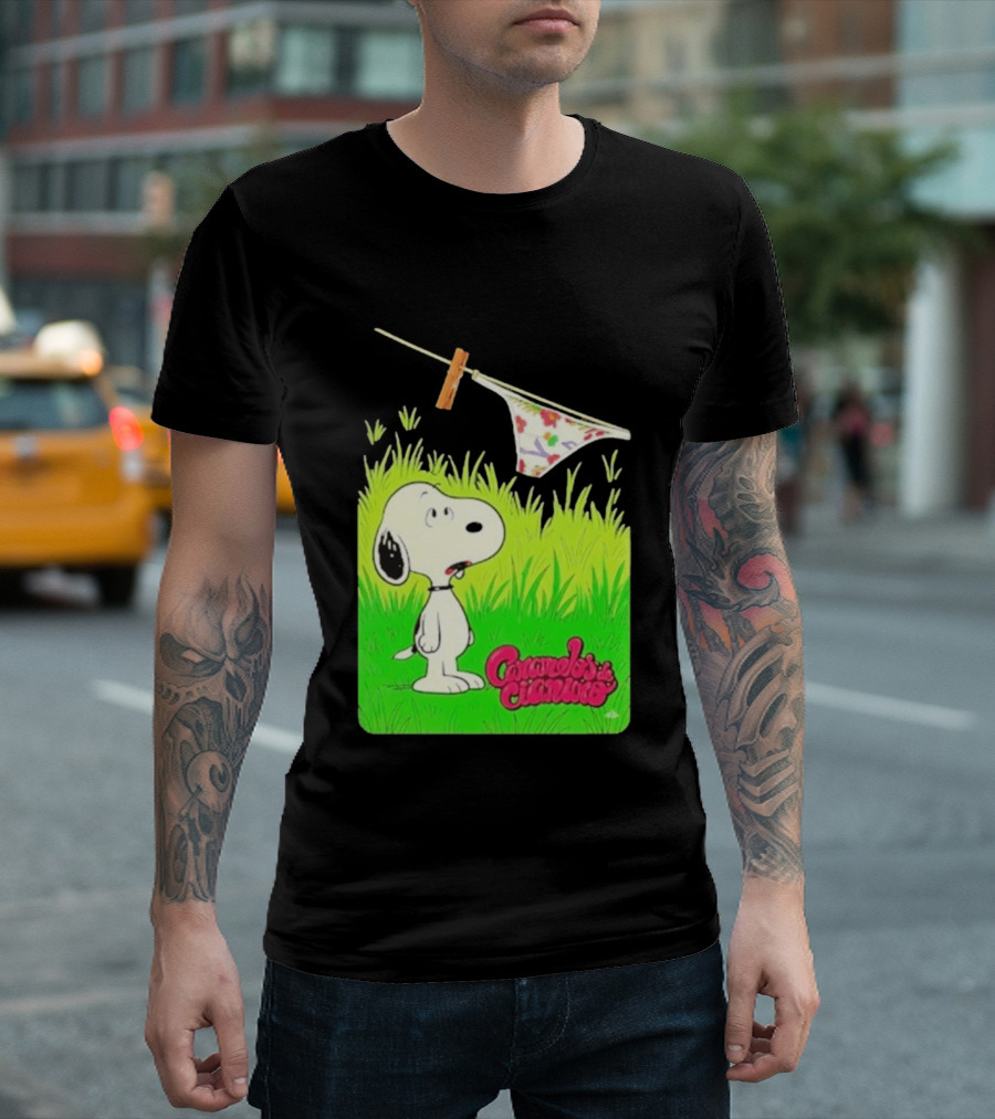 Snoopy Caramelos De Cianuro En Español Classic Cartoon And Rock Band Fusion T-Shirt