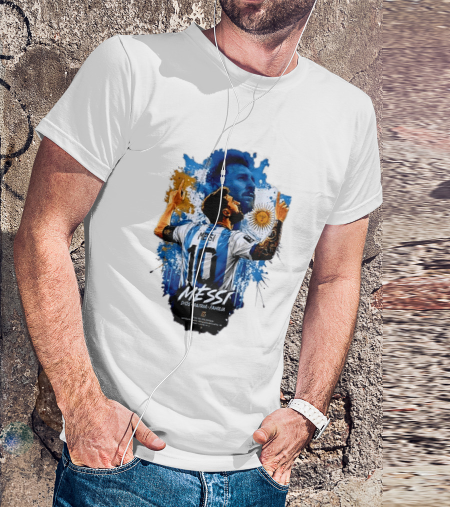 Messi Dios Patria Familia Argentina Football 10 Pointing To The Sky T-Shirt