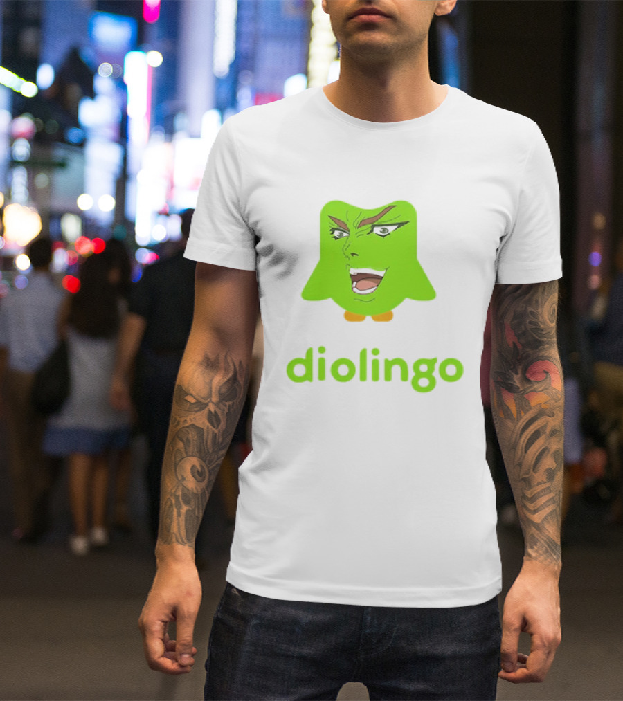 Diolingo Duolingo Owl Dio Brando Meme JoJo's Bizarre Adventure T-Shirt