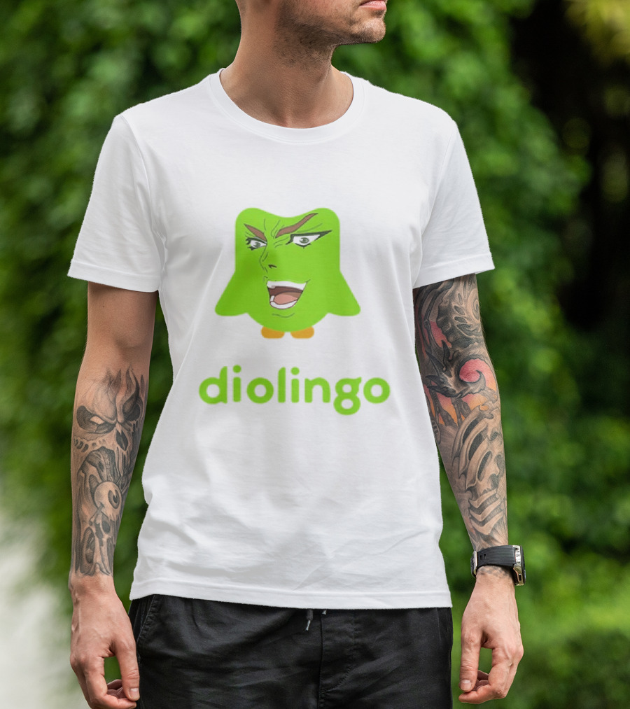 Diolingo Duolingo Owl Dio Brando Meme JoJo's Bizarre Adventure T-Shirt