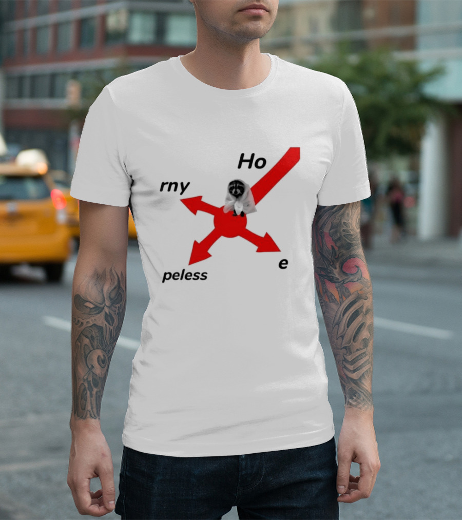 Raccoon Meme Ho Rny Peless Compass T-Shirt