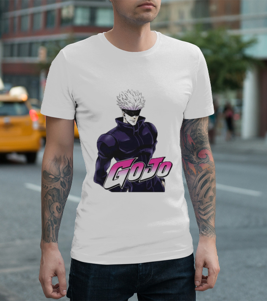 Satoru Gojo Jujutsu Kaisen Anime Crossover Jojo T-Shirt