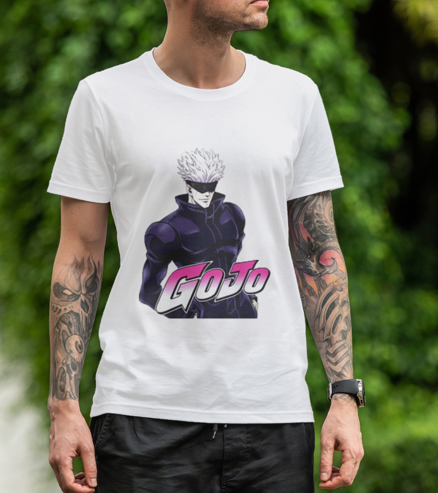 Satoru Gojo Jujutsu Kaisen Anime Crossover Jojo T-Shirt