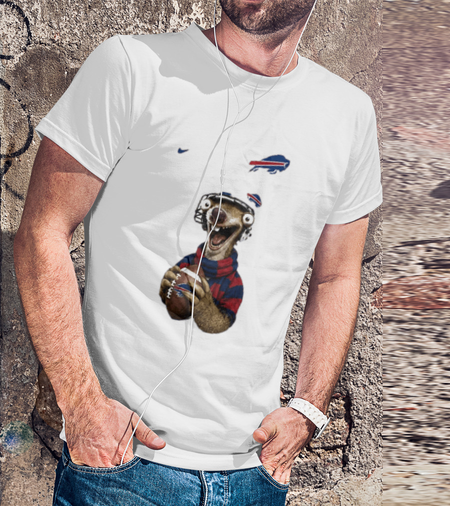 Sid The Sloth Buffalo Bills Football Helmet Scarf Iconic Team Fun T-Shirt