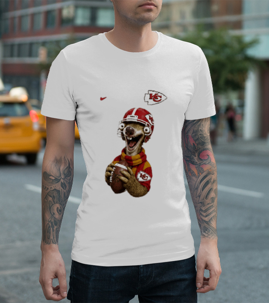 Sid The Sloth Kansas City Chiefs Helmet Football Fanatic T-Shirt