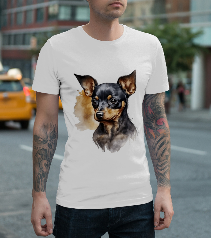 Miniature Pinscher Dog Watercolor T-Shirt