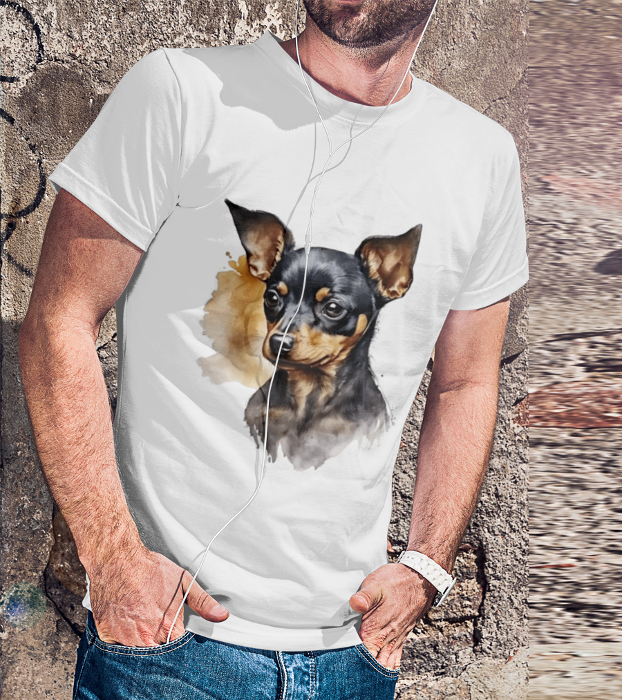 Miniature Pinscher Dog Watercolor T-Shirt