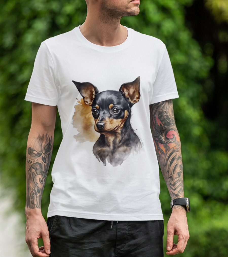 Miniature Pinscher Dog Watercolor T-Shirt