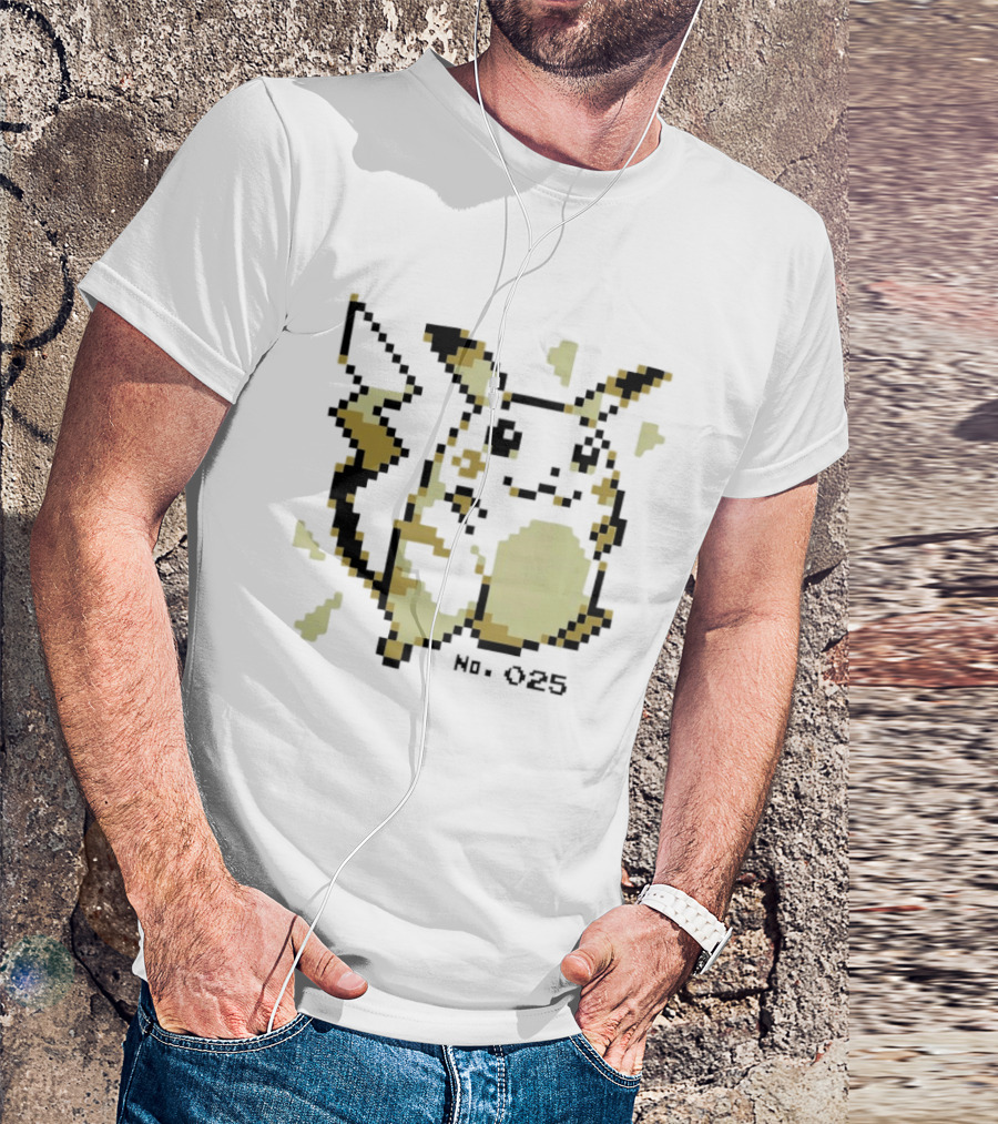 No 025 Pikachu Electricity Spark Pixel T-Shirt