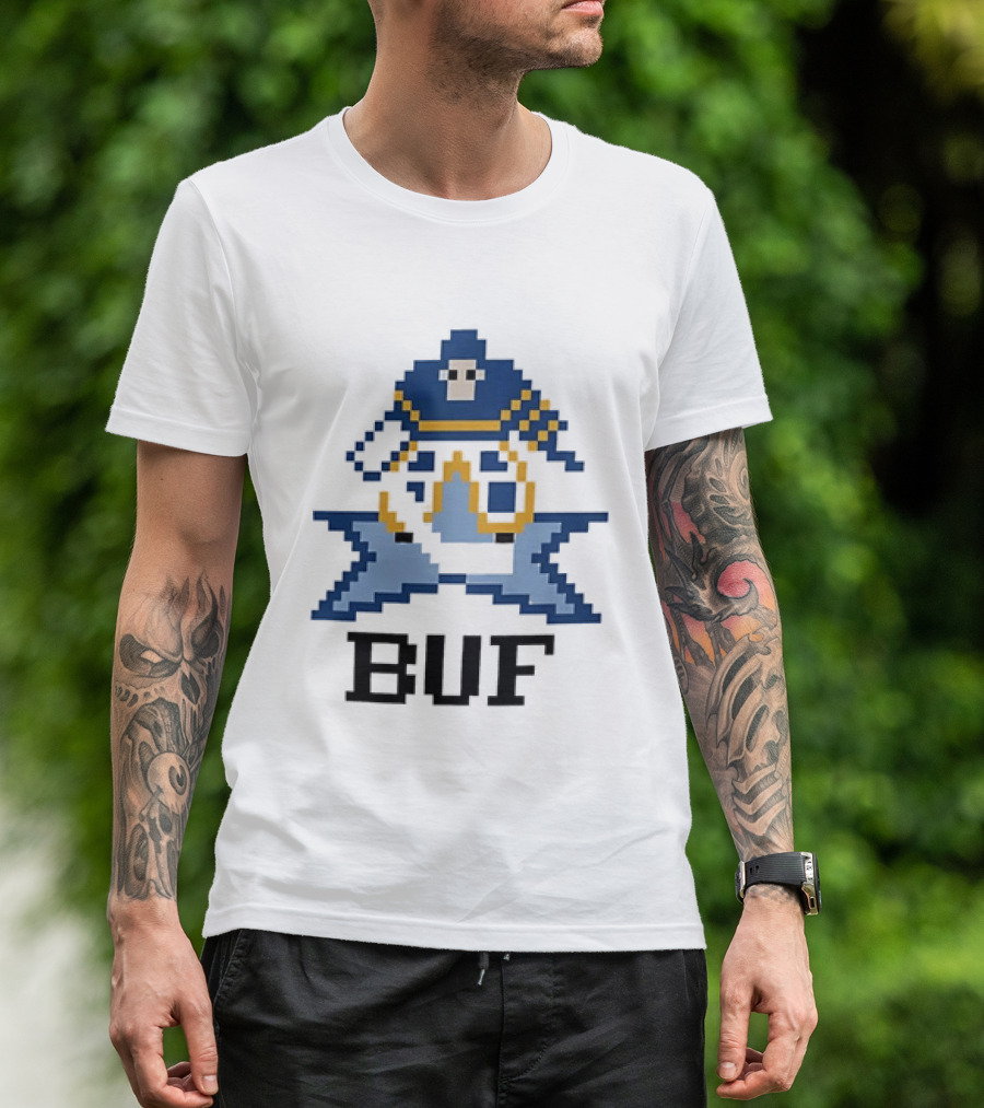 Pixelated Buffalo BUF Hockey Retro Game T-Shirt