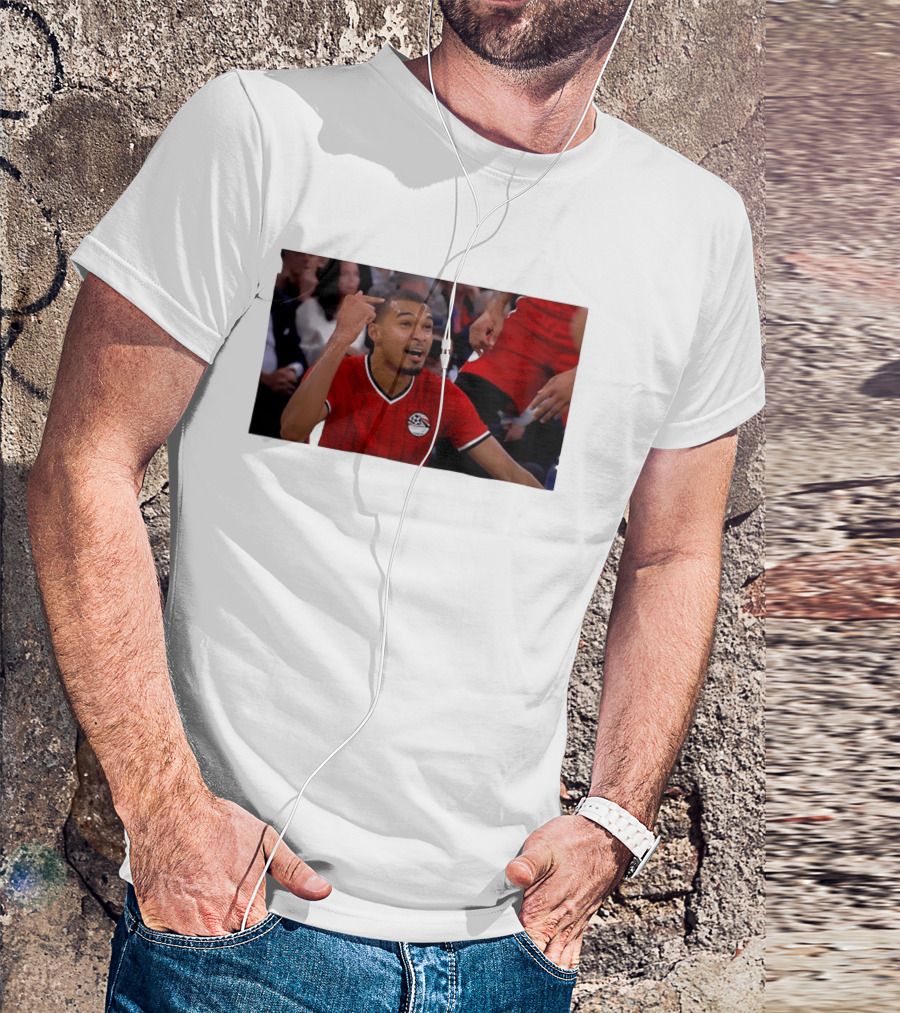 Victor Wembanyama Pointing Wearing Egypt National Football Team Kit T-Shirt