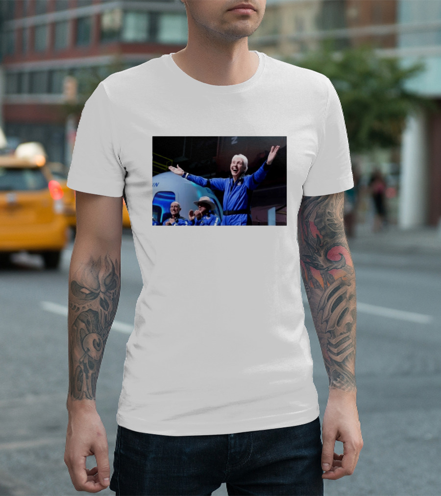 Wally Funk Age Record Space Travel Blue Origin Crew Celebration T-Shirt