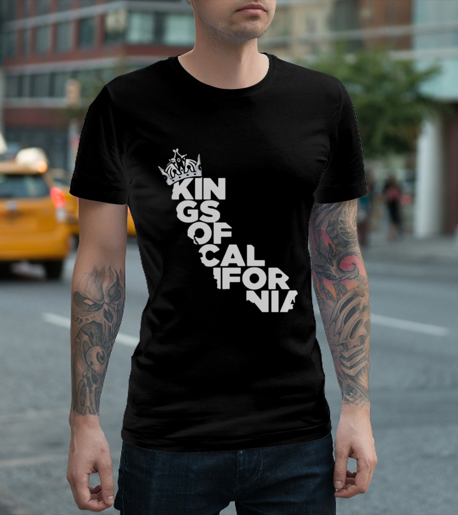 Kings Of California Crown Text Map T-Shirt