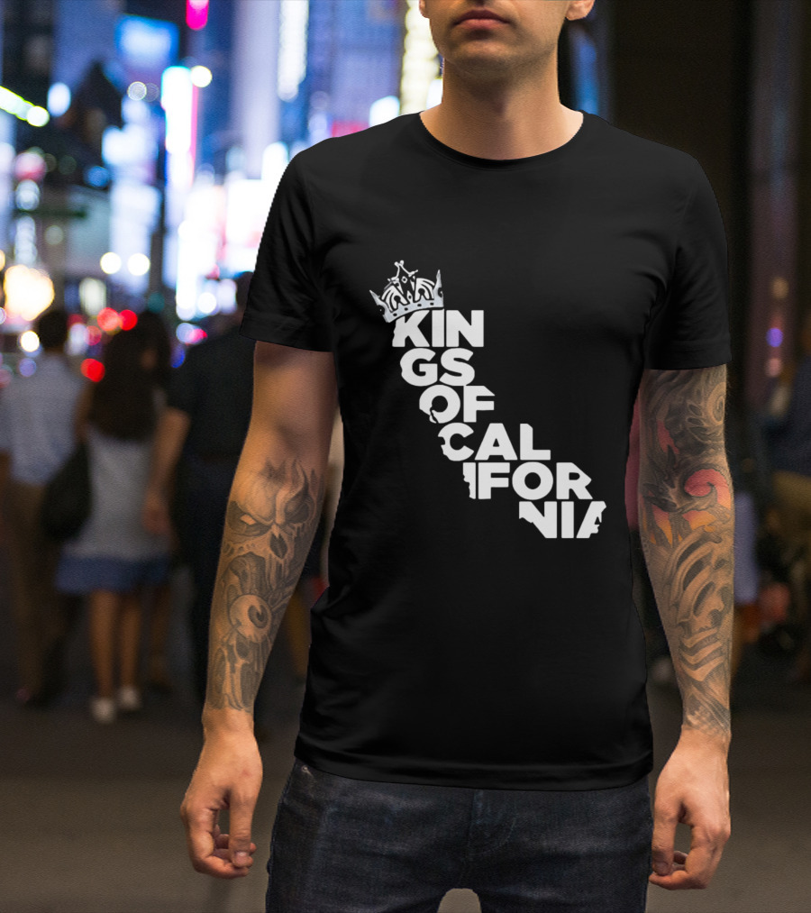 Kings Of California Crown Text Map T-Shirt