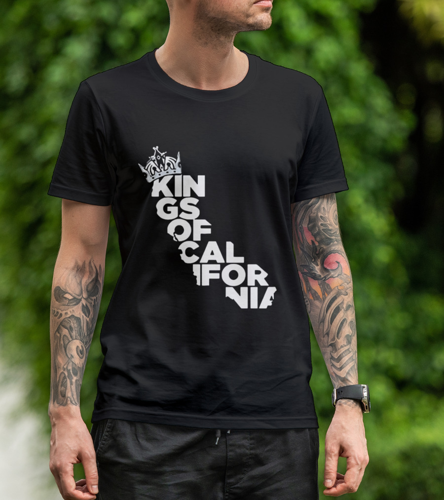 Kings Of California Crown Text Map T-Shirt