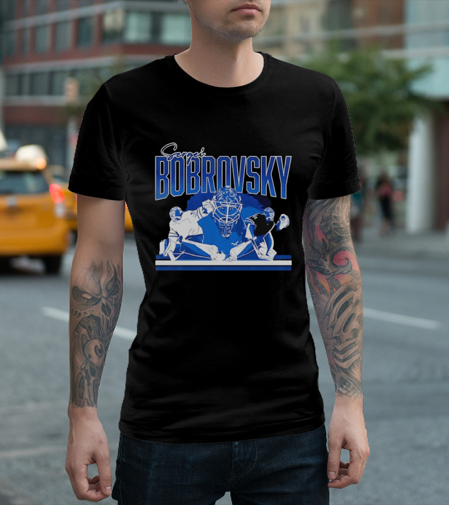 Sergei Bobrovsky Florida Panthers NHL Blue White Number 72 T-Shirt