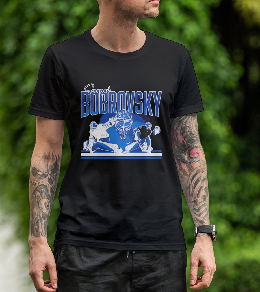 Sergei Bobrovsky Florida Panthers NHL Blue White Number 72 T-Shirt