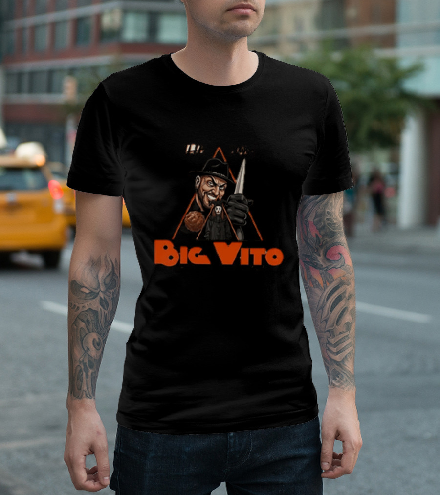 The Don Big Vito Mafia Triangle Graphic With Gangster And Knife T-Shirt