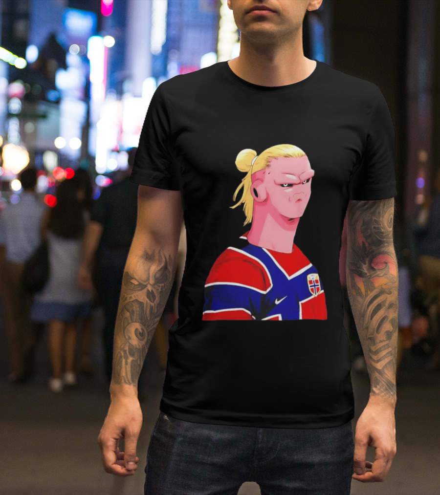 Erling Haaland Cartoon Norway National Football Team Norge T-Shirt