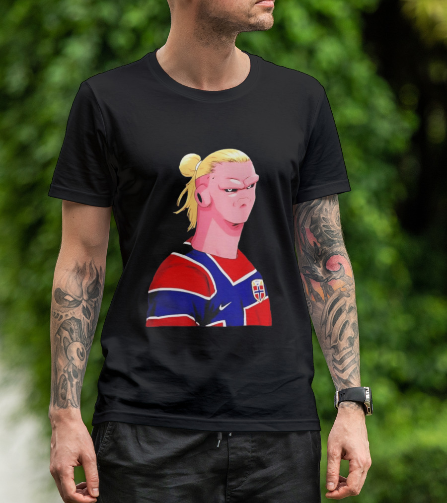 Erling Haaland Cartoon Norway National Football Team Norge T-Shirt