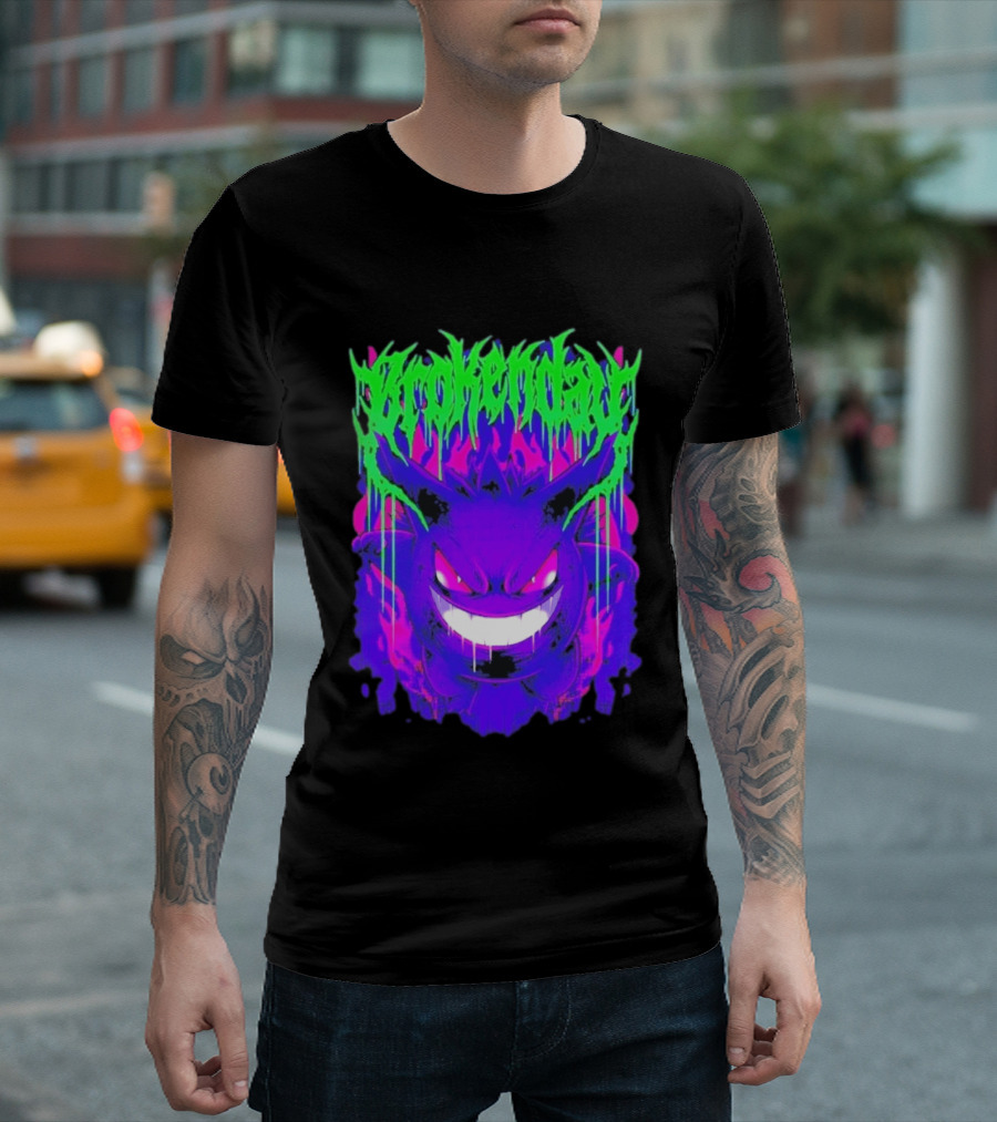 Brokenday Gengar Shadow Ball Bootleg Purple Neon T-Shirt
