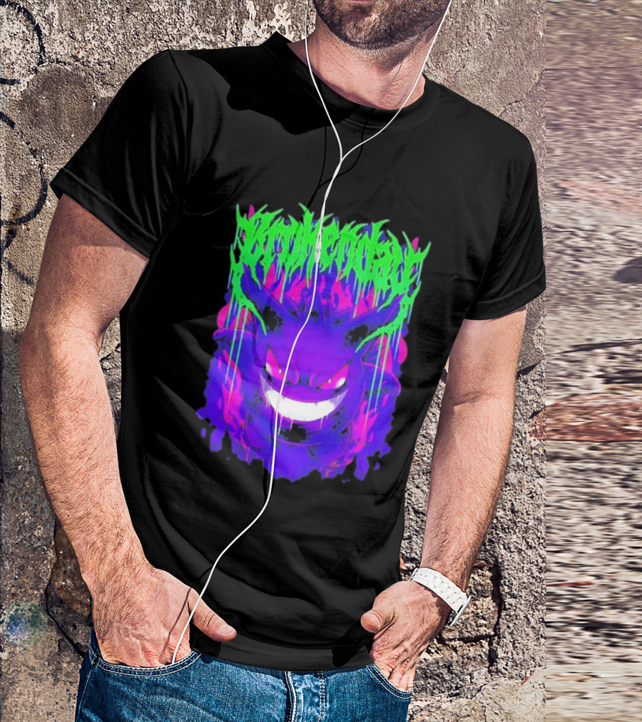 Brokenday Gengar Shadow Ball Bootleg Purple Neon T-Shirt