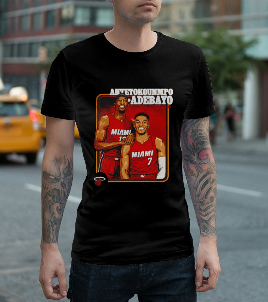 Antetokounmpo Adebayo Miami Heat Basketball T-Shirt