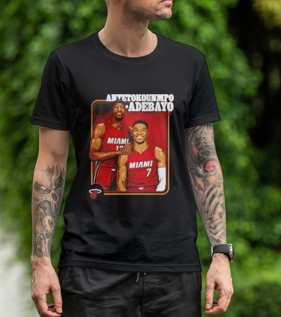 Antetokounmpo Adebayo Miami Heat Basketball T-Shirt