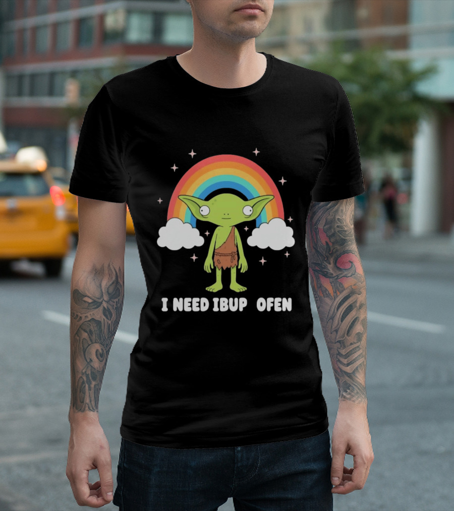 Goblin Rainbow I Need Ibuprofen Cute Fantasy T-Shirt
