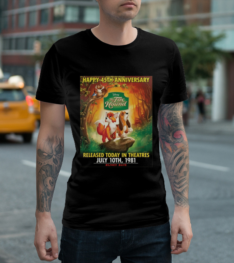Happy 45th Anniversary Disney The Fox And The Hound July 10th 1981 T-Shirt